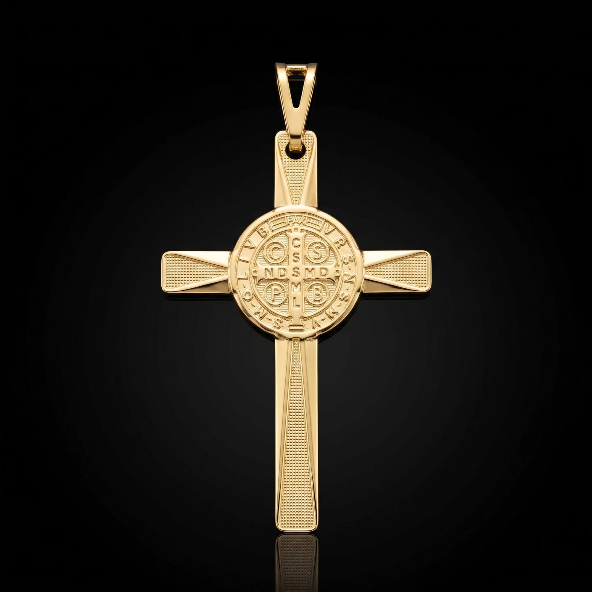 Pingente Crucifixo Rosto de Cristo c/ Oração Pai Nosso