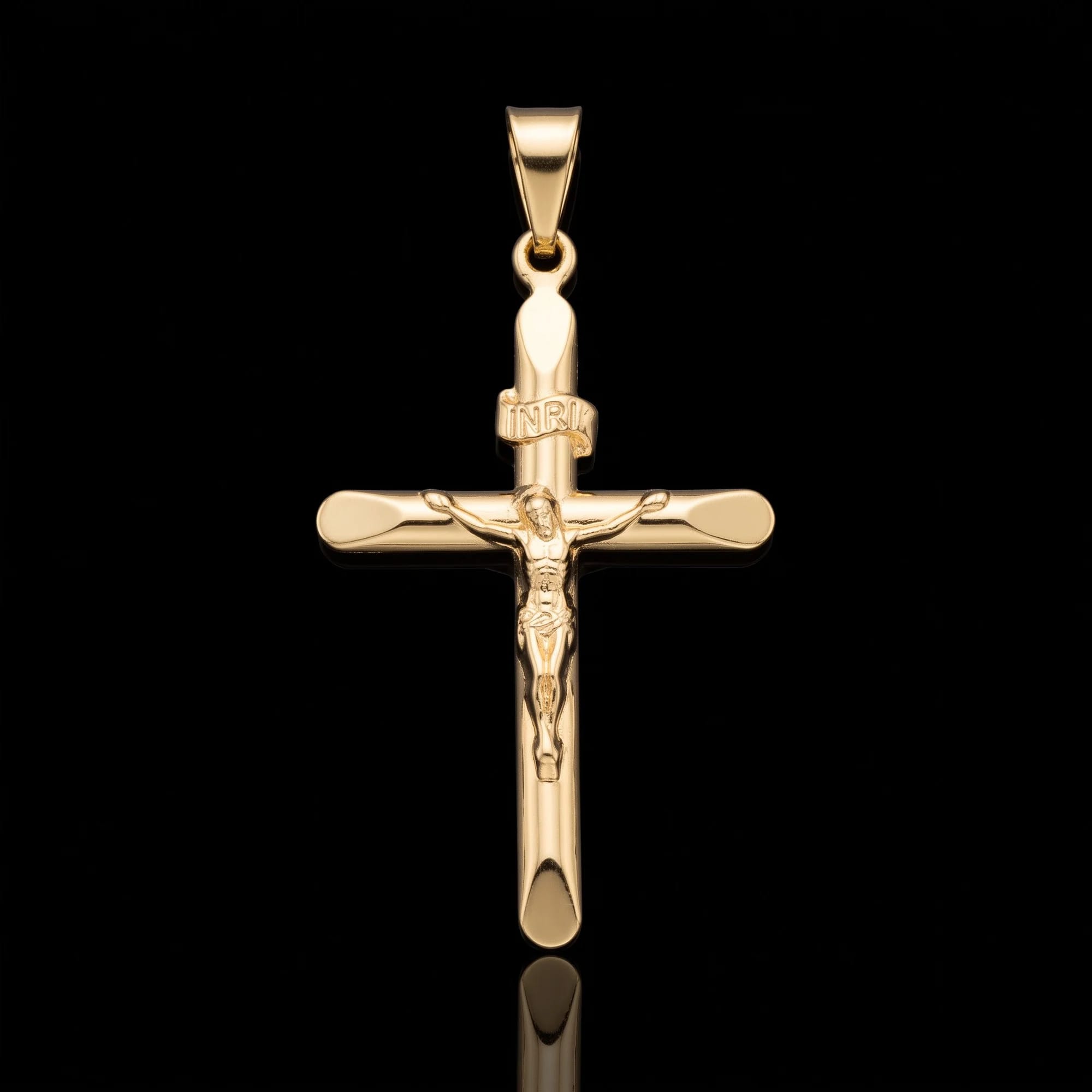 Pingente Crucifixo Estampado com Cristo