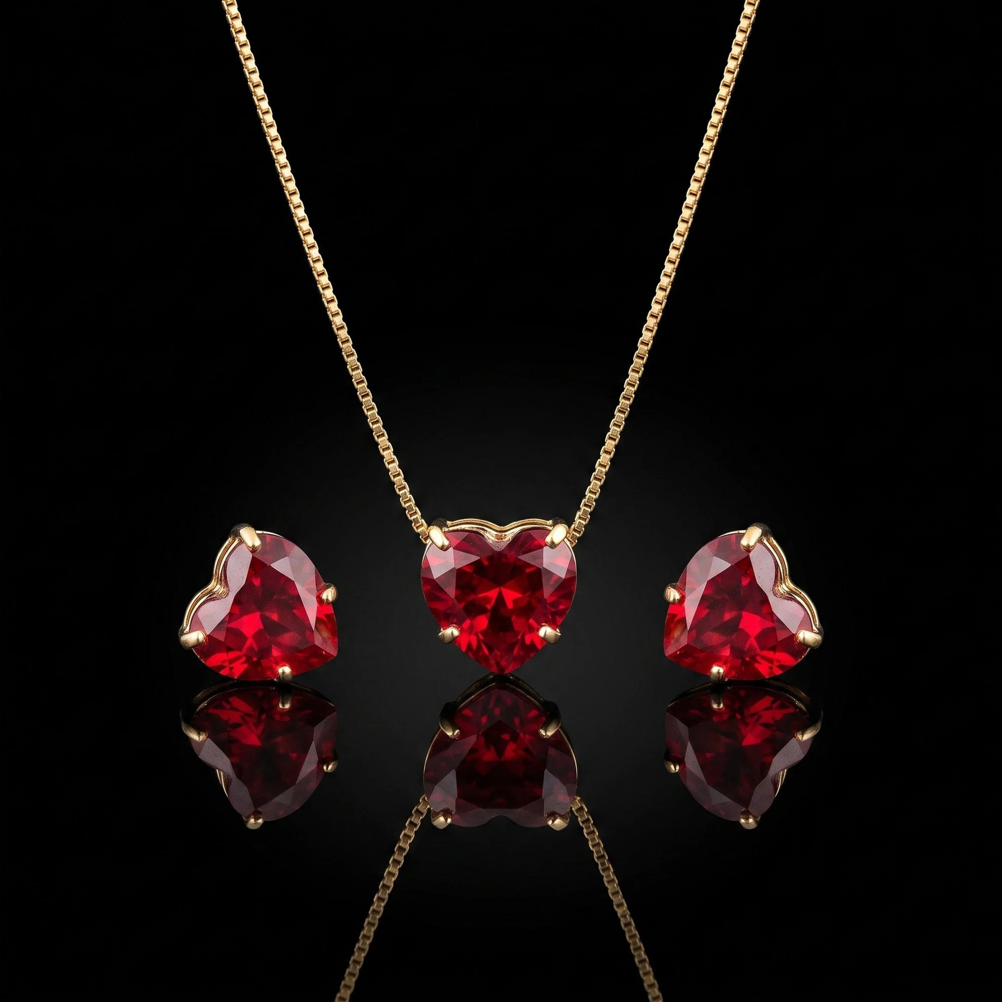 Colar Feminino Coração Vermelho