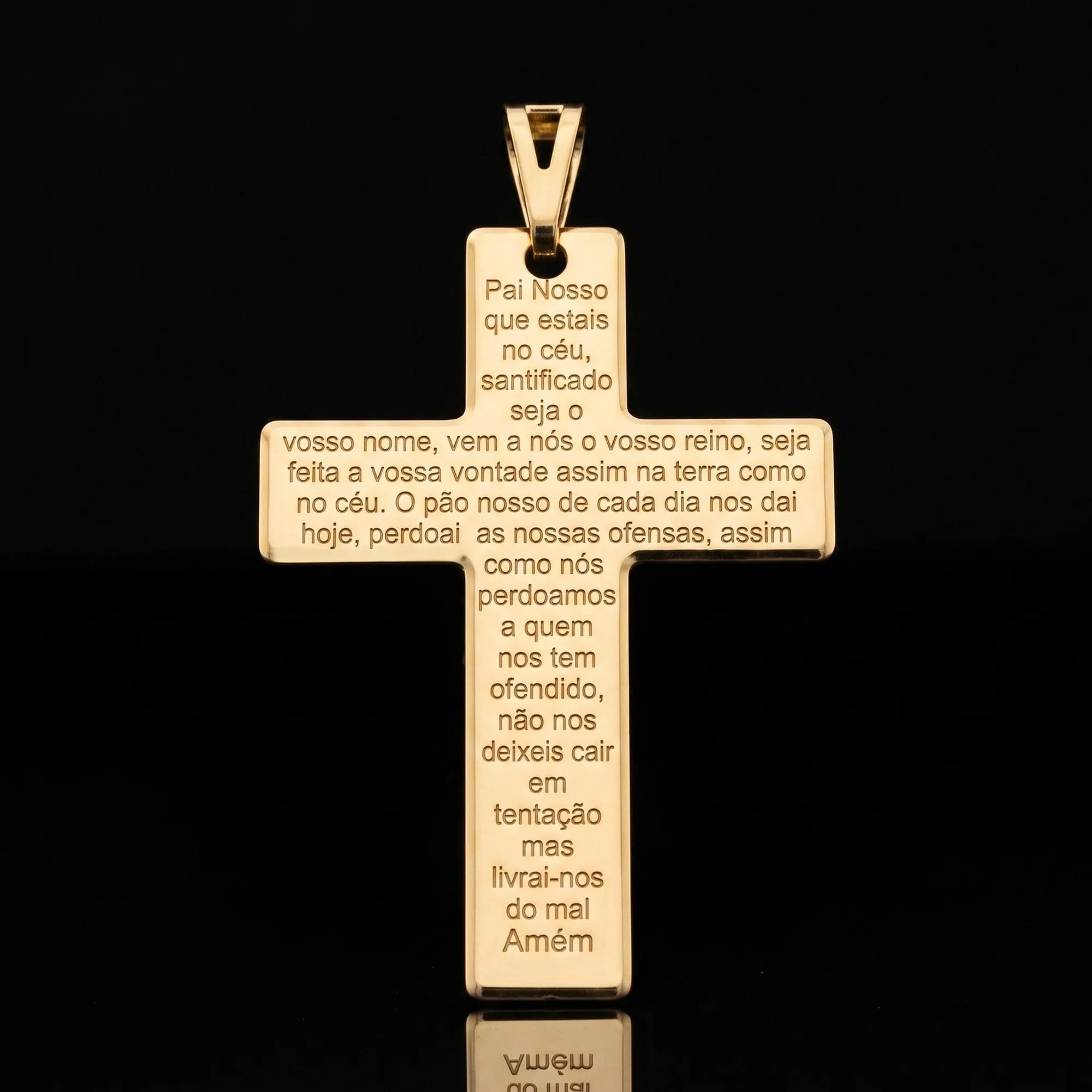 Pingente Crucifixo Oração Pai Nosso G