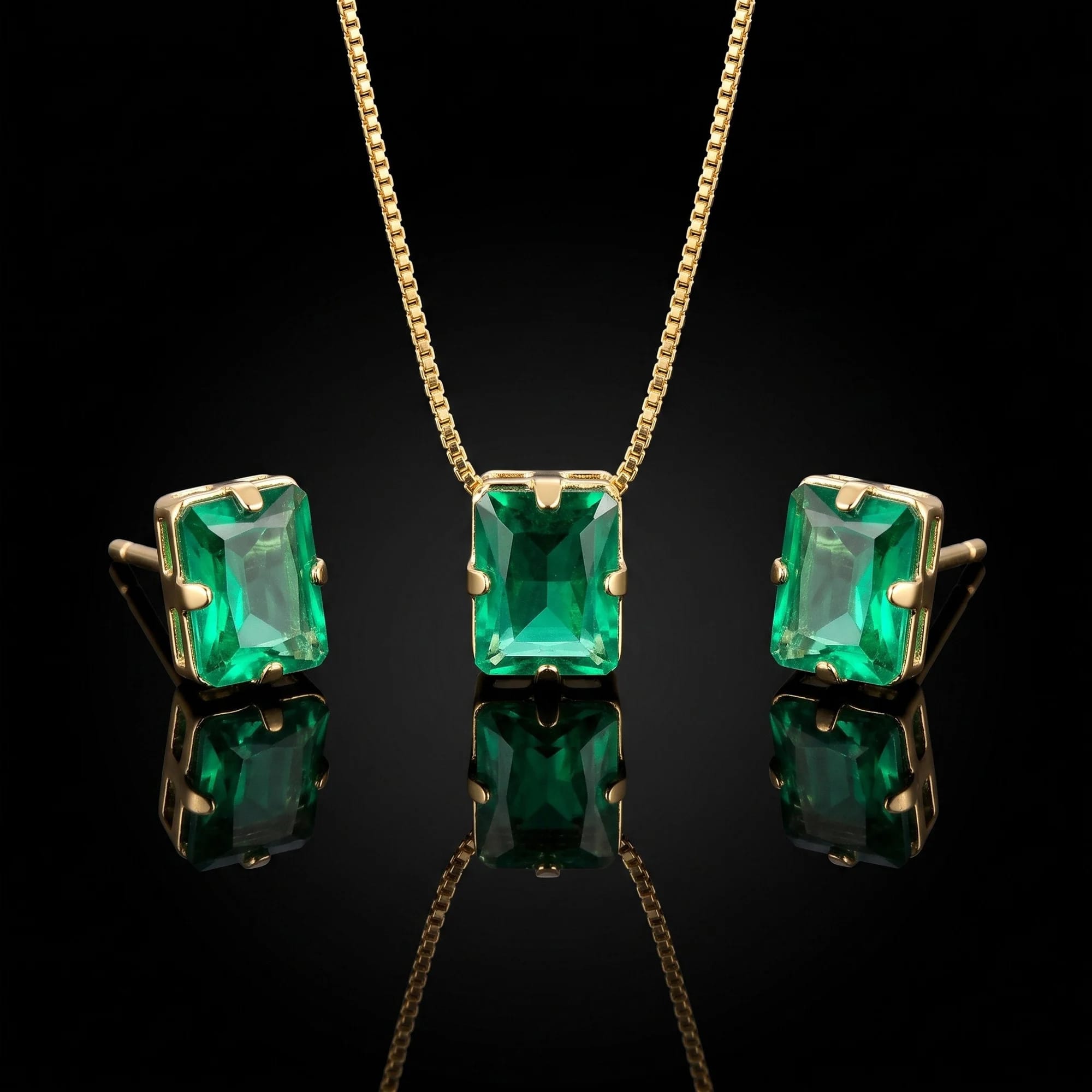 Colar Feminino Pedra Verde
