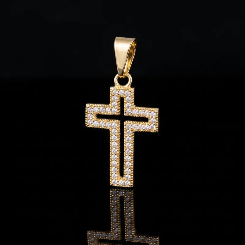 Pingente Crucifixo Cravejado Vazado