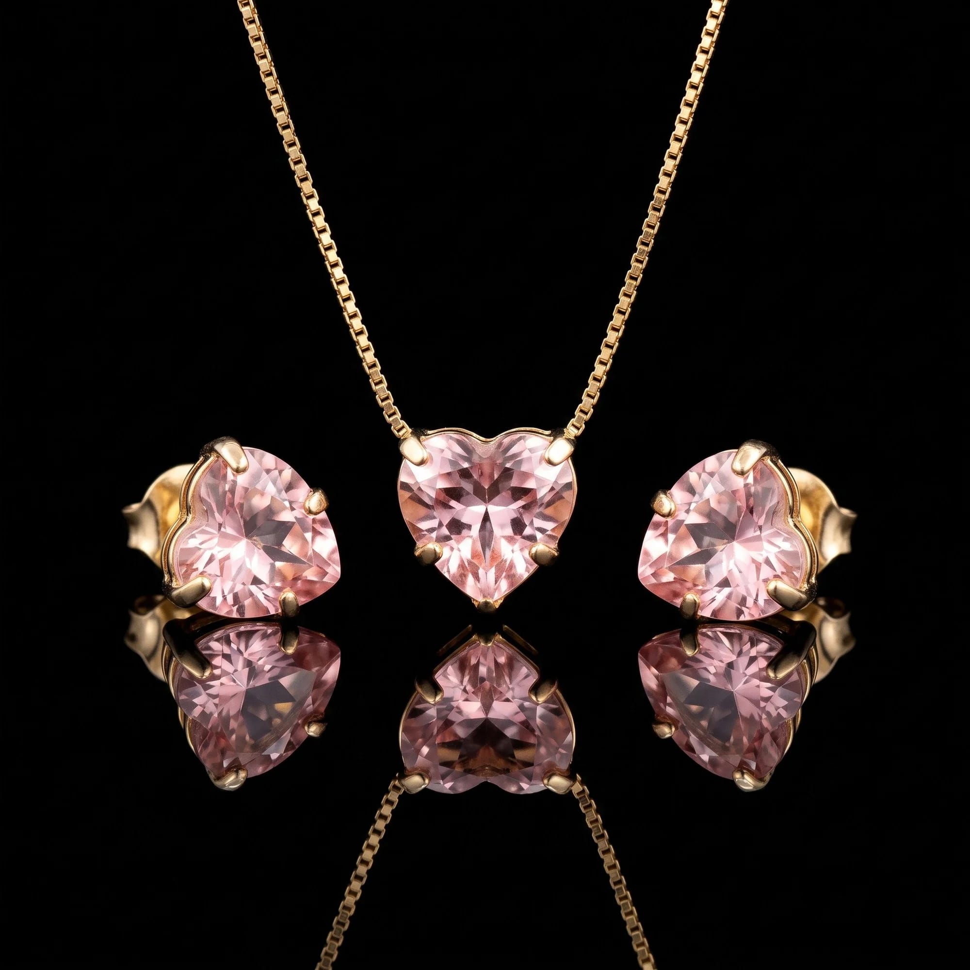 Colar Feminino Coração Rosa
